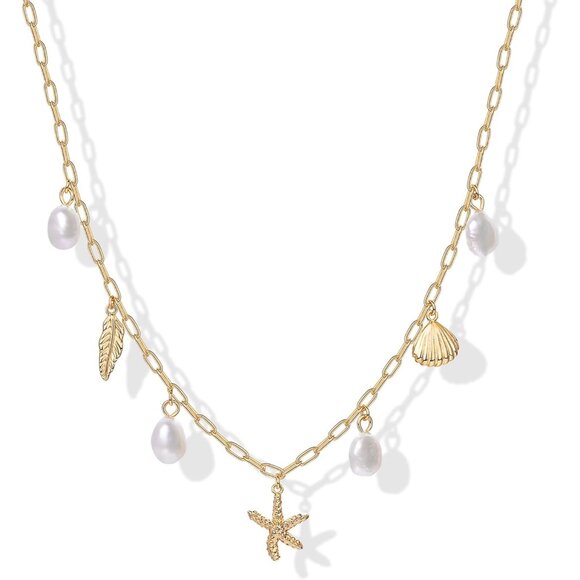 Elegant Multi Charm Beach Necklace for Women – Ocean-Inspired Summer Accessory - Picture 1 of 5